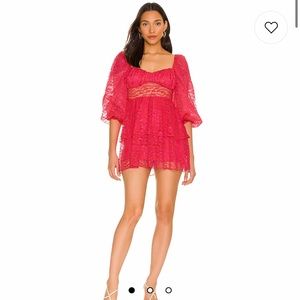 Majorele Pink Lace Mini Dress
